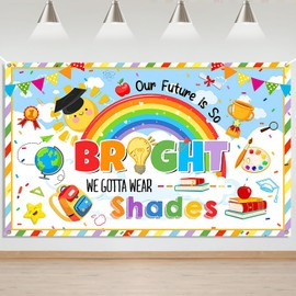 Mocsicka Kindergarten Graduate Banner - Preschool Class of 2026 Graduation Party Decorations, Bright Future Kids Cute Grad 2026 Wall Hanging Backdrop Decor (6x3.6ft)
