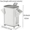 WESAPPINC Rolling Laundry Hamper with Lid, 70L Perforated Plastic Basket