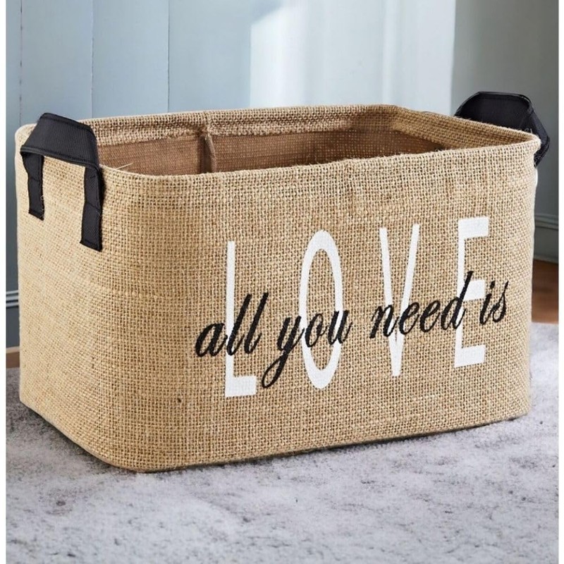 PRENDİ HOME S2-102 Set of 2 Foldable Jute Storage Baskets