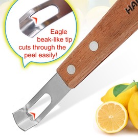 HAMOER Channel Knife Zester - Fruit and Vegetable Tool for Decorating Cocktails, Desserts, and Salads Stainless Steel Tip 2 PACK