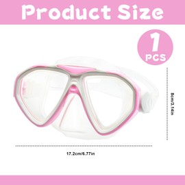 BRTNUP Diving Goggles Children's Snorkel Mask Snorkel Goggles Swimming Goggles Anti Fog Diving Mask with Nose Protection for Teenagers Boys Girls Children Age 5-16 Years (Pink)
