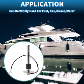 A ABSOPRO Fuel Sending Unit and Gauge Kit 6.89" Length Boat Fuel Sending Unit Marine Fuel Sender Unit Metal Silver Tone Black 1 Set 0-190 Ohm