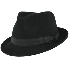 Elegant 100% Wool Trilby Hat Waterproof & Crushable Handmade with Grosgrain Band (UK-Unique) (Black, Medium 57 cm)