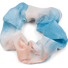 styleBREAKER Ladies XXL hair tie with colourful gradient pattern, elastic, scrunchie retro style, braid 04027039, Colour:Blue-Orange