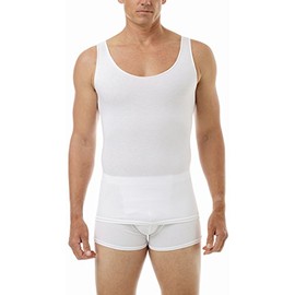 Underworks Mens Cotton Spandex Compression Tank 3-Pack, XLarge, White