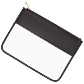 Letter Clear Makeup Bag Pouch for Travel with Zipper Wristlet,Clear Cosmetic Bag for Women Waterproof Snacks Bag Stadium Purse Toiletry Bag (0-Black)