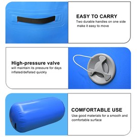 GLANT Air Mat Tumble Track AirSpot - Gymnastics Training Springboard - Round Inflatable Springboard (Air Roller-Royal BLUE（WIth Pump）, (Diam)29.5in*（H）47.3in)