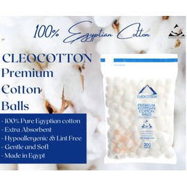Premium Egyptian Cotton Round (200 Countx2, 400 count), 100% Egyptian Cotton Pads, Ultra Soft (Made in Egypt)