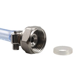 PERA Home Brewing Beer Line with Hex Nut Adapter, Beer Hose 3/16" ID, 7/16" OD, 5ft Length for Beer Dispenser Keg Kegging