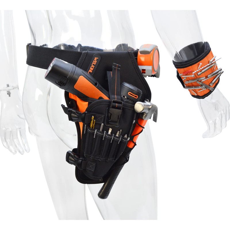 3-In1 Drill Holster Set w/Strong Magnetic Wristband & Solid 2