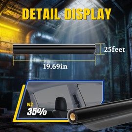ARANA 35% VLT 20" × 25FT Ceramic Car Window Tint Film, Heat Resistant & 99% UV Blocking Privacy Protection