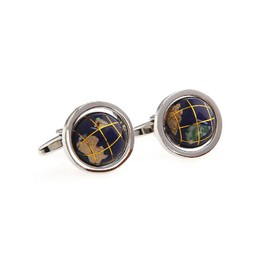 Globe Earth Really Spins Cufflinks with a Presentation Gift Box