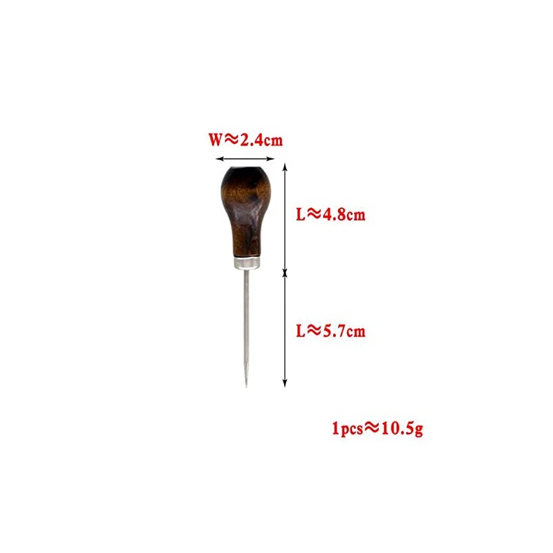 DBOO 2 Pack Gourd Shape Awl Tailors Awl Wood Handle