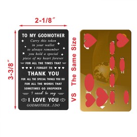 ENGZHI Godmother Birthday Gifts Wallet Card - Thank You I Love You Godmother...I Do - Godmother Christmas Card, Proposal