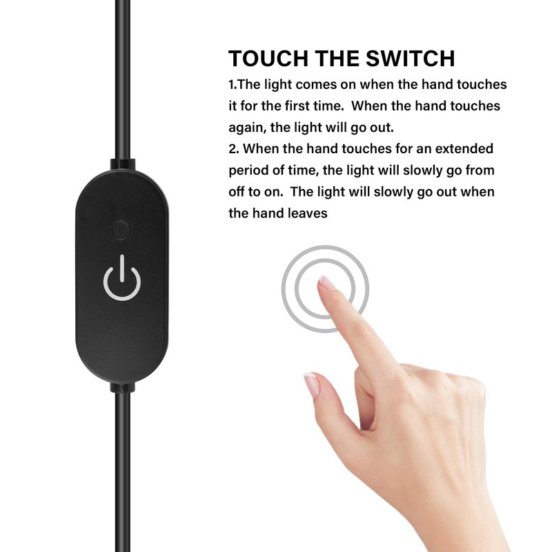 GINTOOYUN LED Touch Inline Dimmer Switch 5V 3A USB Male