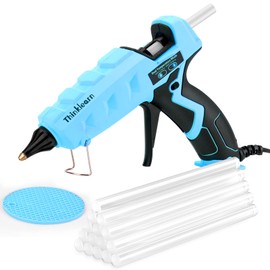 ThinkLearn 60/100W Dual Power Hot Glue Gun Kit with 15 Glue Sticks (7/16"), Heavy Duty Large Glue Gun for Crafts, DIY, Home Repairs - Blue