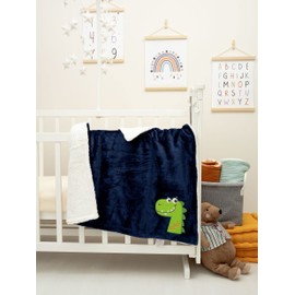 Baby Blanket for Boys Super Soft Double Layer Minky with Sherpa Backing Newborn Blanket