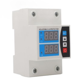 Over Under Voltage Protector Current Limit Din Rail Adjustable 2 Display Self Resetting Protective Device 240V~300V 63A