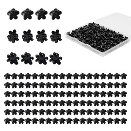 Mini Flower Hair Clip Flower Clips,Colorful Mini Hair Claw Small Hair Clips,Baby Hair Clips Toddler Hair Clips for Women Girls Bangs Strong Grip Tiny Flower Hair Clips (50, Black)