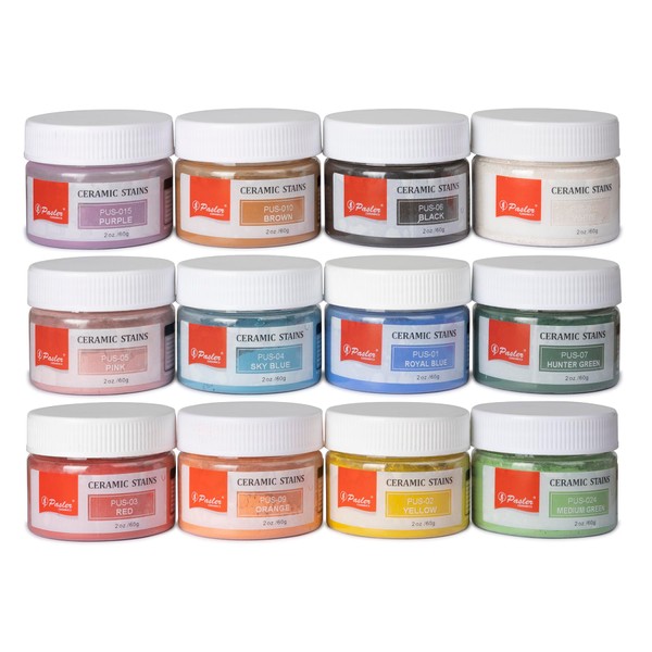 Pasler Ceramic Stains, 2 fl oz Each Color, Colorants for