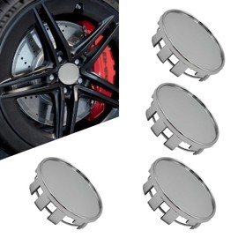 Civwesi Pack-4 Car 2.1" x 0.6" Modified Wheel Center Cap, Rust-Proof Smooth and Beautiful Decoration, ABS + Steel Rim Snap-in Hub Protective Cap, Universal for Cars Tire Accessories (Silver)