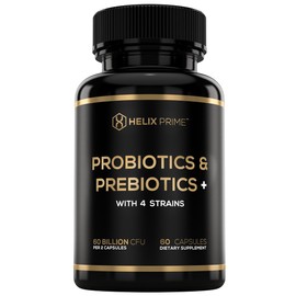 HELIX PRIME Probiotics and Prebiotics for Women or Men Probiotics 60BN CFU Lactobacillus Acidophilus Bifidobacterium Lactis Made in USA