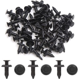 50 Pcs 6mm Hole Dia Plastic Fastener Door Panel Clips Push Type Rivet Retainer Bumper Pin, 50 Pack