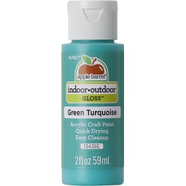 Apple Barrel Gloss Acrylic Paint, Green Turquoise 2 fl oz Classic Gloss Acrylic Paint For Easy To Apply DIY Arts And Crafts, Art Supplies With A Gloss Finish, 13438E