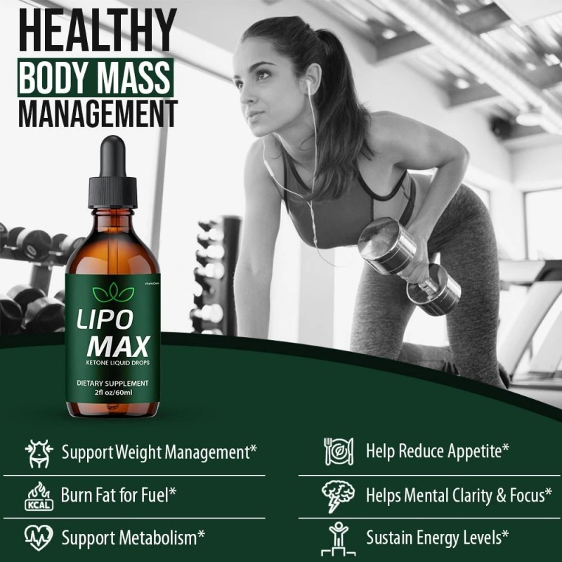 Lipo Max Liquid Supplement, All Natural Max Strength, LipoMax Drops