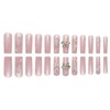 Gifiky 3D Long Square False Nails Nude Daisy Press on