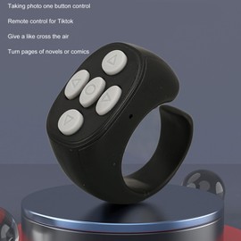Smart Ring Controller, Drahtloser Bluetooth 5.3-Fernbedienungs-Page Turner, Ferngesteuerter Video-Page Turner für Tik Tok Electronic Book(Schwarz)