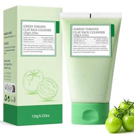 Green Tomato Clay Mask,Green Tomato Clay Mask Cleanser,Mascarilla De Arcilla Para Cara，Deep Cleansing Mask,Sebum & Clogged Pore Care, Apta para Hombres y Mujeres, Limpieza Facial (2)