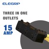 ELEGRP 15A Auto Reset Inline GFCI Extension Cord 3ft 12/3