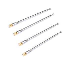 AM FM Radio Universal Antenna,27cm 10.6" Length 4-Sections Stainless Steel Radio Antenna for AM FM Radio Receiver TV and More 4pcs (Silver, YP-4-4PCS)