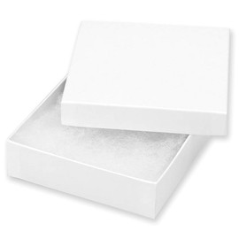 Darice Jewelry Boxes For Christmas - White - 3.5 x 3.5 x 7/8 inches - 6 pieces
