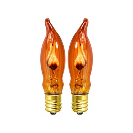 Orange Amber C7 (CA10) Flicker Flame String Light Bulbs (2-Pack)