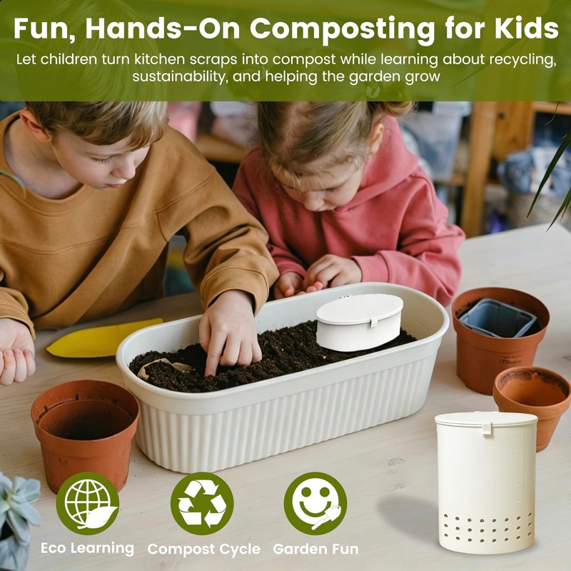 Underground Kitchen Food Waste Compost Bin, Mini Worm Farm Vermicomposting