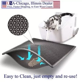 Hunan Petfessor Pet Products Double Layer Trapping Honeycomb Design Kitty Cat EVA Litter Mat Waterproof US DL