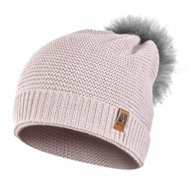 HEYO Women's Winter Hat, Scarf and Gloves Set, Warm Knitted Winter Hat with a Tube Scarf and Winter Gloves, HZ0003 - pink