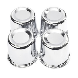 RTrhinoTuning 4PCS 3.31in Push Through Trailer Wheel Center Caps Hub Caps for 84mm/ 3.31" Truck Rim Bores Chrome Center Cap for Rims
