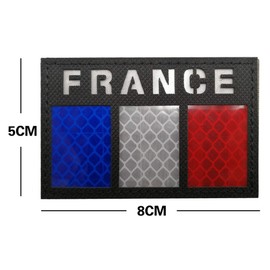 Reflective Flag France Military Tactical Morale Patch France Badge Emblem Iron on Clothes Backpack Accessories with Velcro