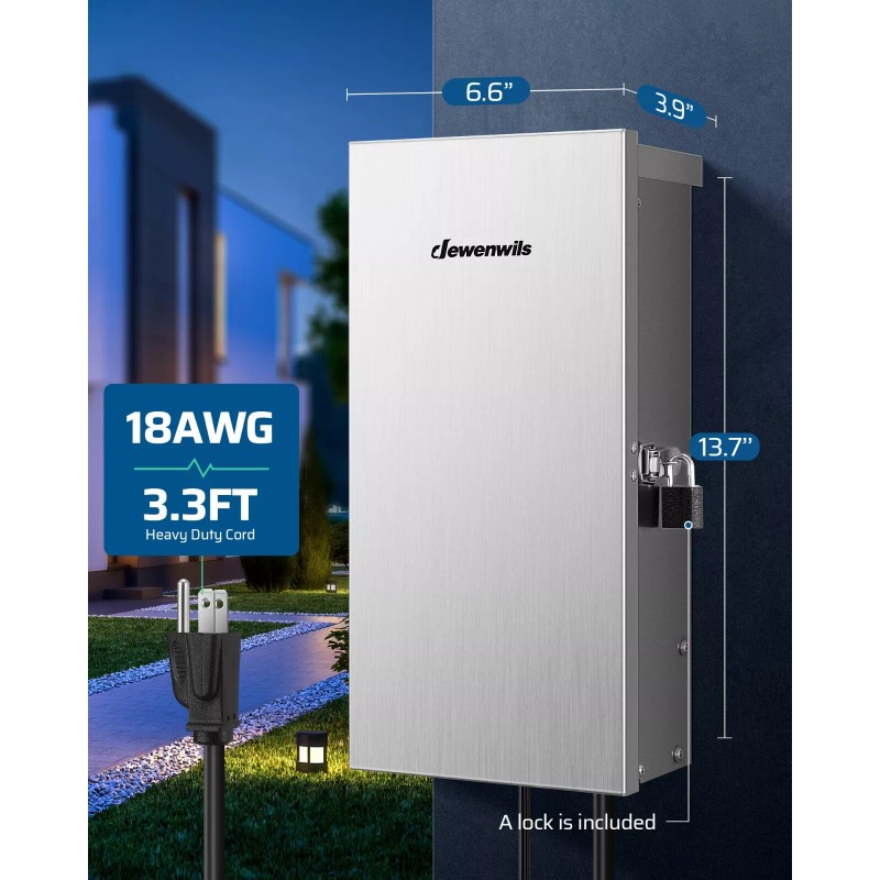 DEWENWILS 300W Low Voltage Transformer Dusk to Dawn Sensor &