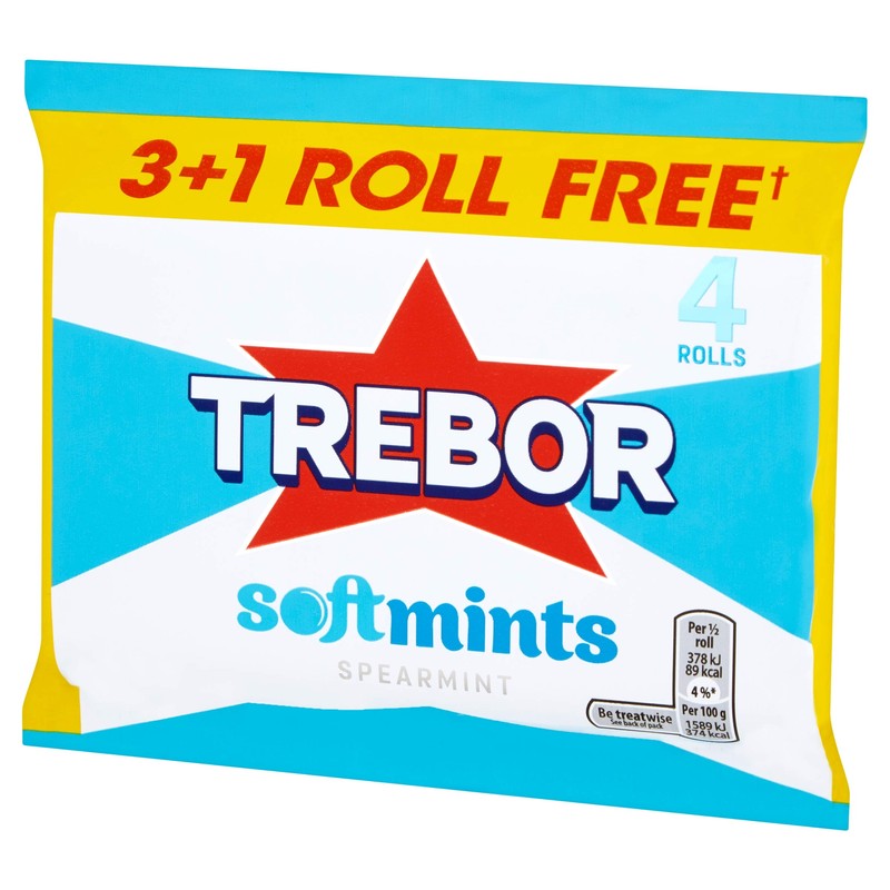 Trebor Softmint Spearmint 4 Roll Multipack, 179 g