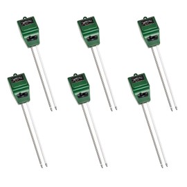 iPower 6-Pack, 3-in-1 Soil Moisture/Light/pH Tester Plant Care Kit for Home, Garden, Lawn, Farm, Indoor & Outdoor Use, Square, 3 in 1 Meter, Green