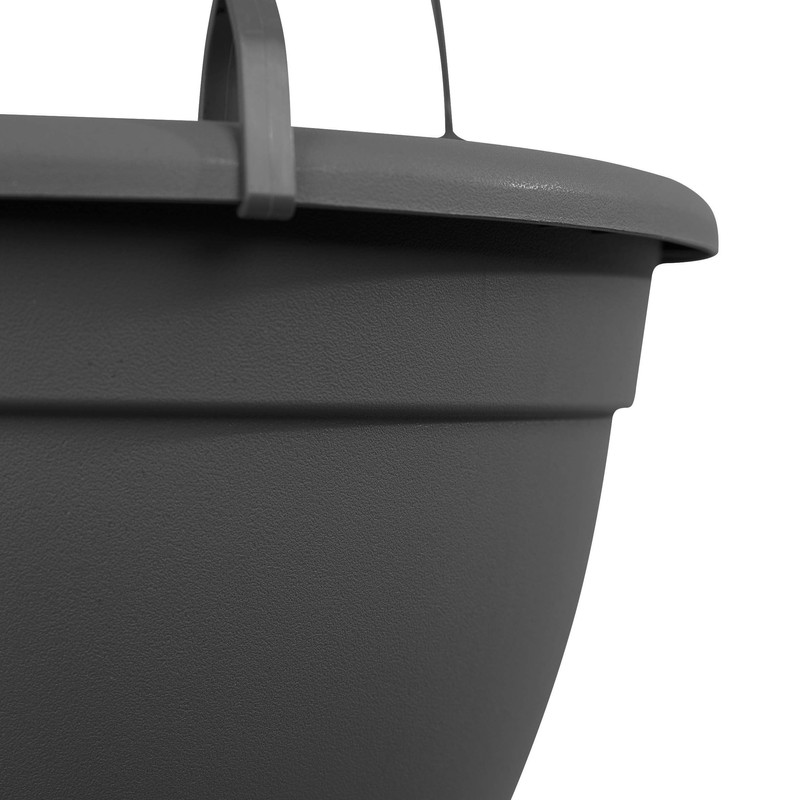 greemotion Lea Hanging Basket, Plastic Hanging Flower Pot in Anthracite,