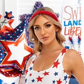 YanJie 4th of July Outfits for Women Braided Headband for Girls Independence Day Toddler Teen Baby Girl Headbands Theme Party Hair Accessories