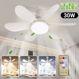 Unbranded  Large Ceiling Fan E27 Socket Fan 30W with Dimmable LED Light Remote Controller