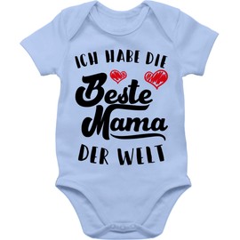 Shirtracer - Baby Bodysuit Boy Girl - Ich habe die Beste Mama der Welt I Mama Geschenk, 2 baby blue, 3-6 months