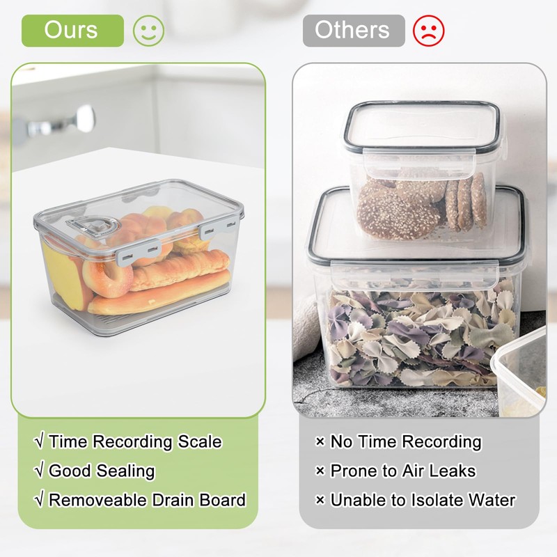 OTraki Bread Storage Container 2 Pcs Bread Boxs for Kitchen