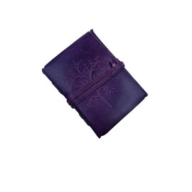 OVERDOSE Deckle Purple Leather Tree Journal - Vintage Travel Journal for Men & Women Sketch Writing Diary Sketchbook Book of Shadows Handmade Deckle Edge Paper - 5 x 7 inches | 12 x 17 cm | A6